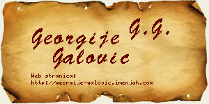 Georgije Galović vizit kartica